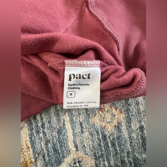 Pact Organic Cotton Unisex One For All Zip Up Hoodie - Mauve - Size Medium - Picture 9 of 9